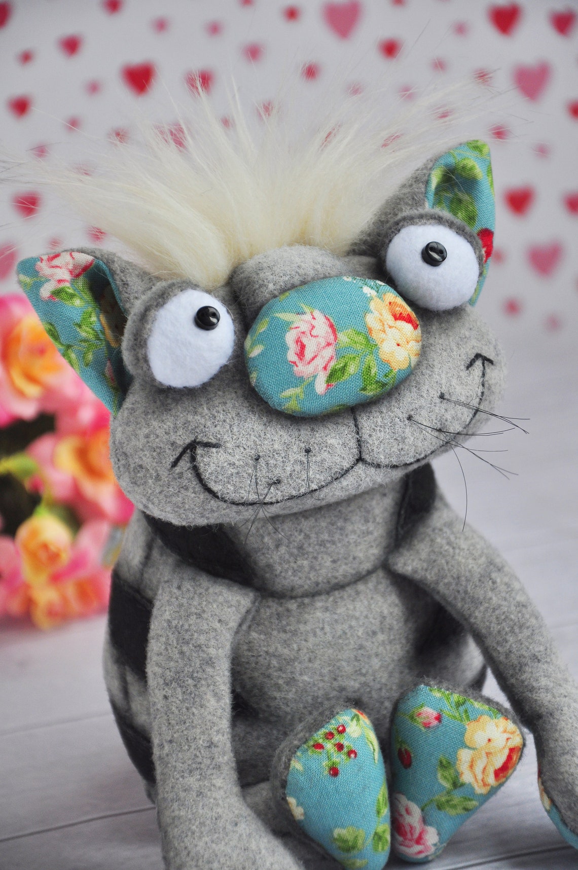 Plush Cat Toy Rag Doll Textile Toy Fabric Cat Toy Stuffed Etsy