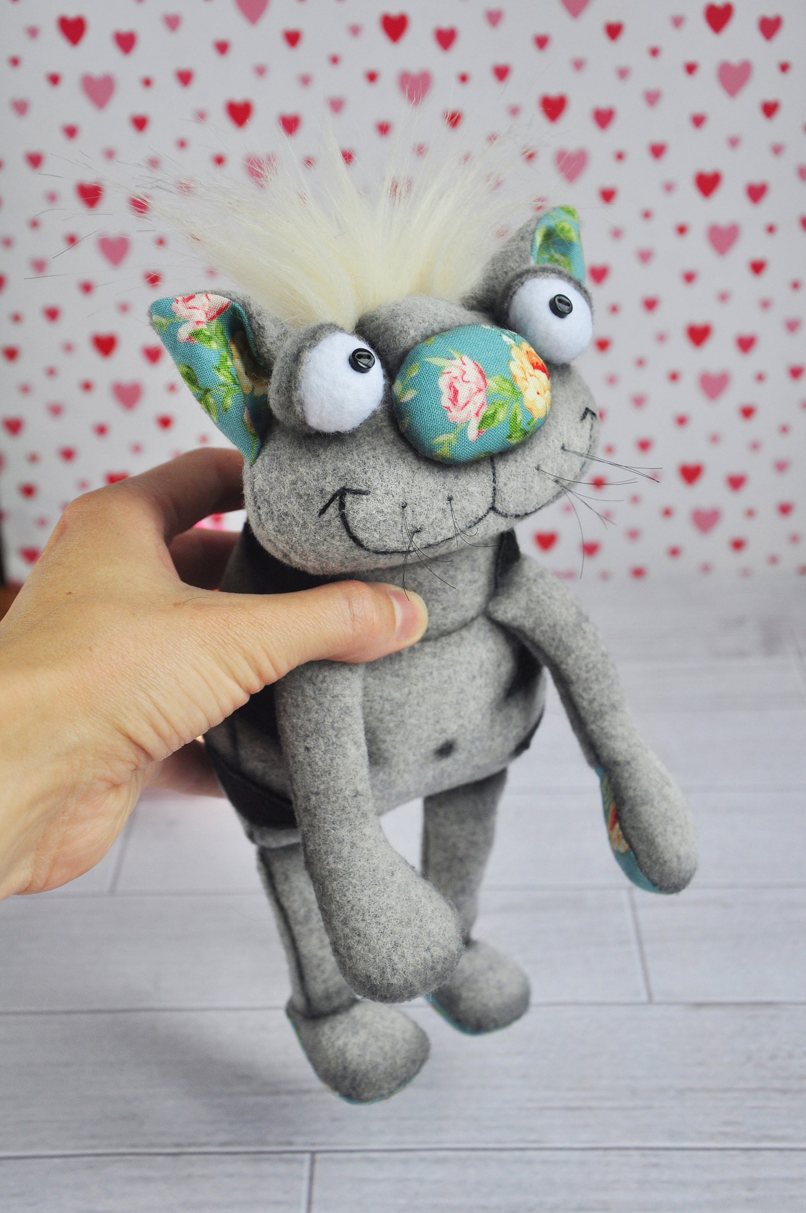 Plush Cat Toy Rag Doll Textile Toy Fabric Cat Toy Stuffed Etsy