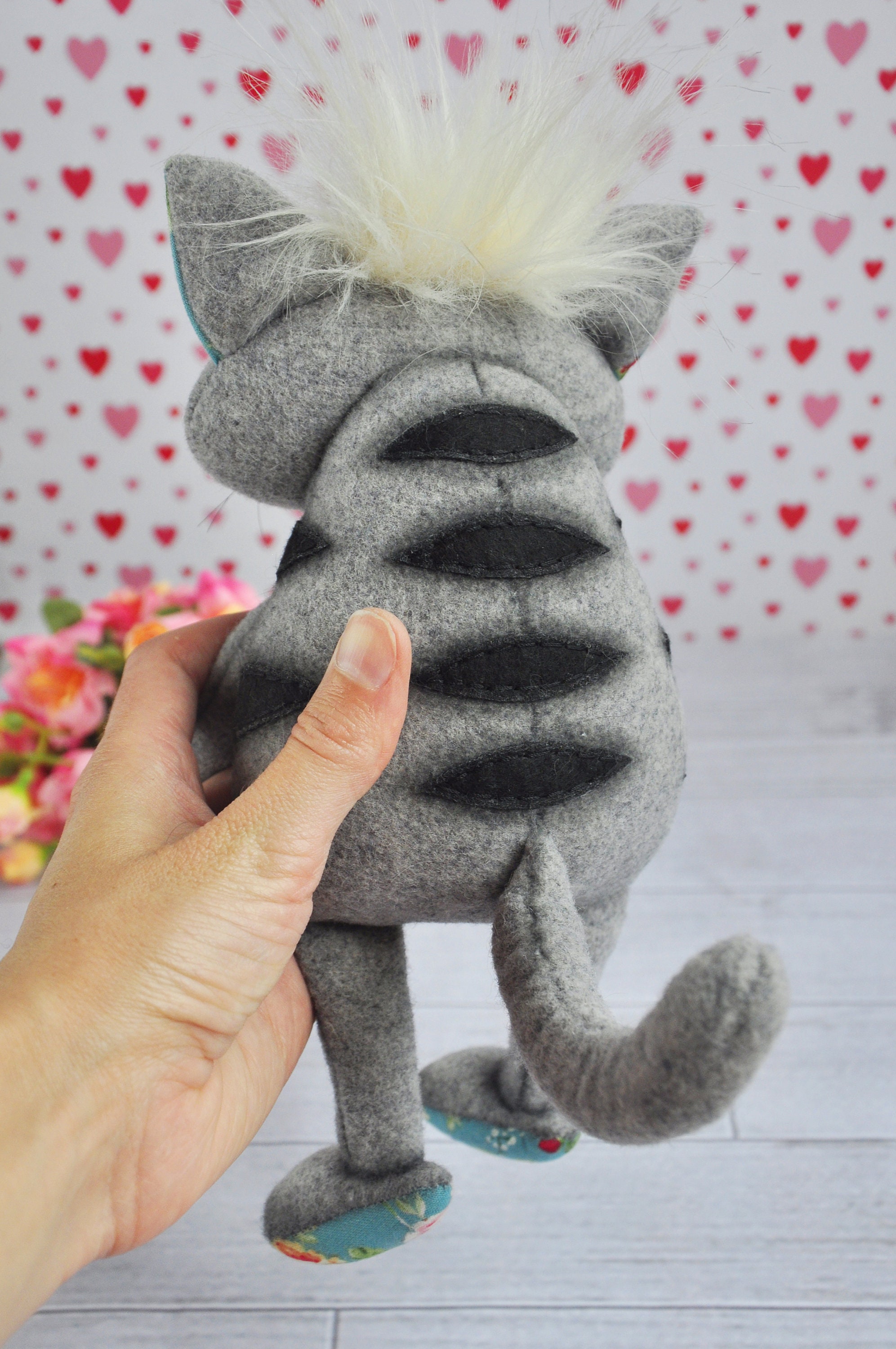 Plush cat toy rag doll textile toy fabric cat toy stuffed Etsy