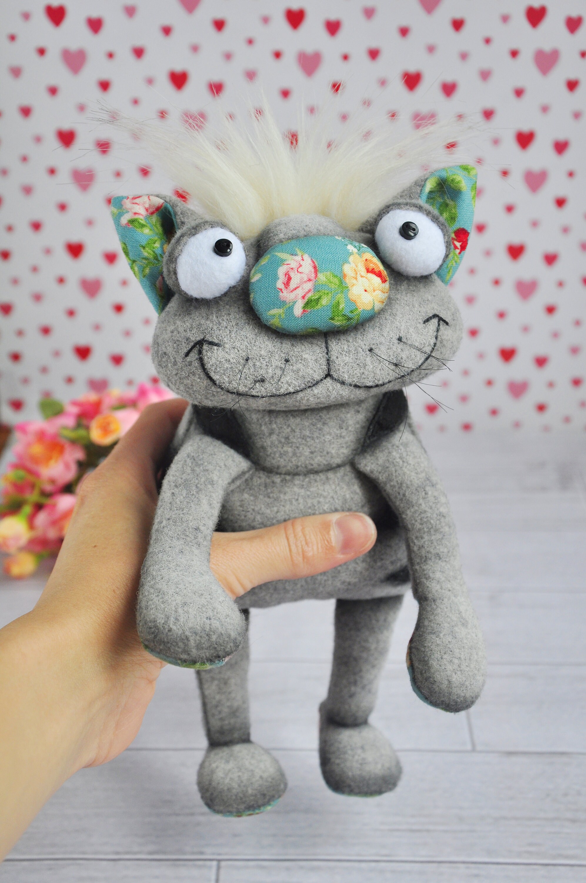 Plush cat toy rag doll textile toy fabric cat toy stuffed Etsy