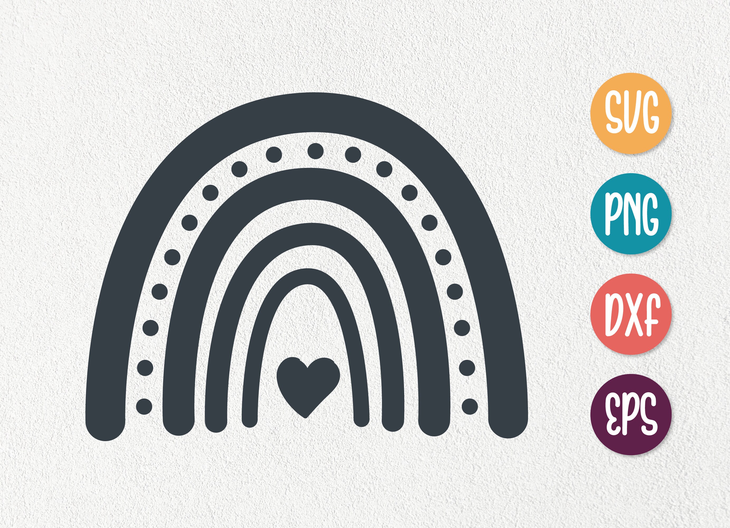 Boho Rainbow Svg Rainbow Svg Rainbow Clipart Rainbow Heart - Etsy