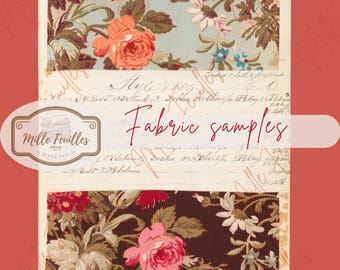 Antique Fabric Sample Images: Printable Ephemera for Junk Journals (Digital Download)