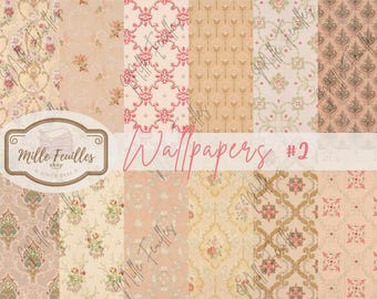 Antique Wallpaper Textures: Printable Junk Journal Ephemera (Digital Download)