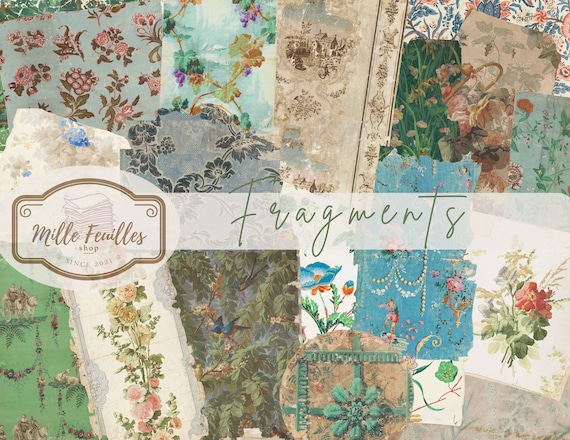 Fragments - Antique Wallpaper Fragments: Printable Ephemera for Junk Journals (Digital Download)