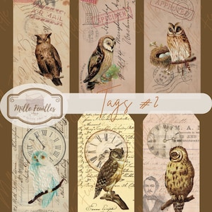 36 etiquetas - Imprimibles para diario y arte - Descarga digital - Papel antiguo - Efímera - Diario basura - Collage - Etiquetas imprimibles