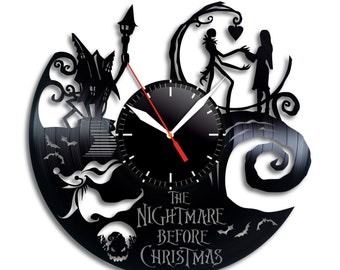 nightmare before christmas clock wall clock jack skellington halloween disney inspired wall decor tim burton jack and sally vinyl record - Nightmare Before Christmas Clock nightmare before christmas clock wall clock jack skellington halloween disney inspired wall decor tim burton jack and sally vinyl record - Nightmare Before Christmas Clock