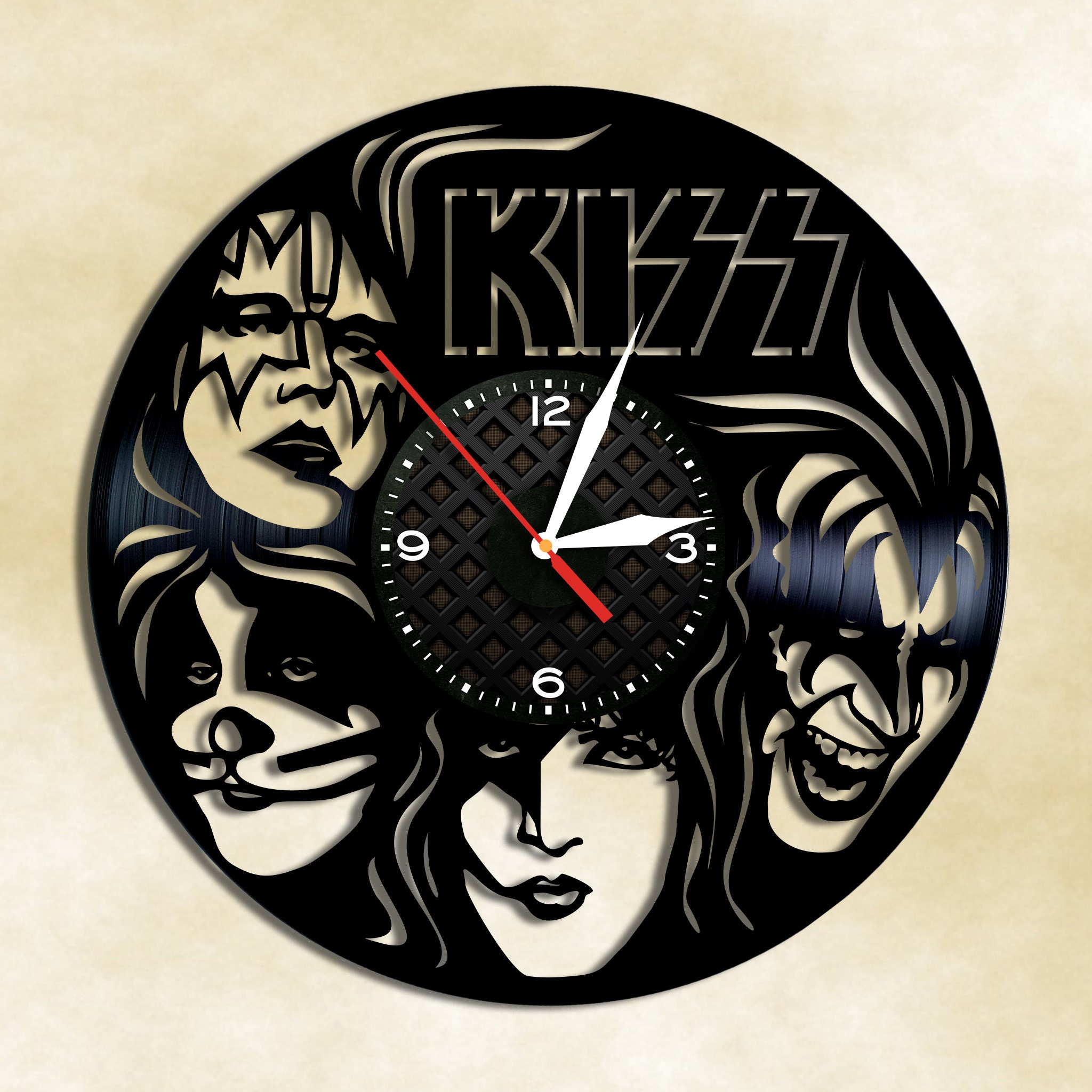 Kiss Band Clock Music Lover Gift Kiss Clock Rock Band Wall Etsy