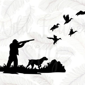 Duck Hunter Svg, Duck, Hunting Dog, SVG, Cut File, Svg File, Silhouette Svg, Cricut Svg, Cricut DXF, Silhouette File, Cricut File, SVG For