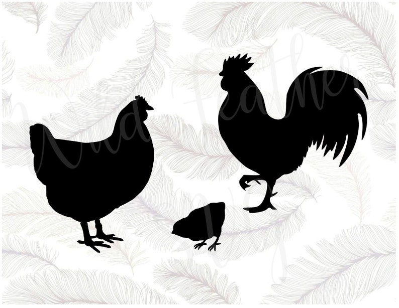 Download Svg File Chicken Svg Rooster Svg Silhouette Svg Cricut | Etsy