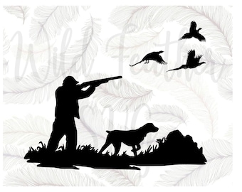 Pheasant Hunter SVG – Print File – Silhouette & Cricut Cut File (Digital Download)