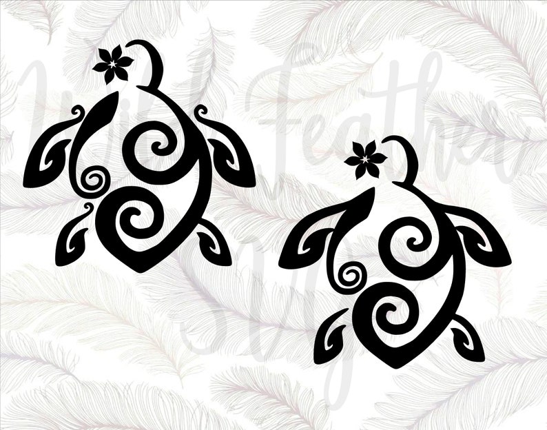 Download SVG Turtle Tribal Turtle Hibiscus Flower SVG Cut File Svg ...
