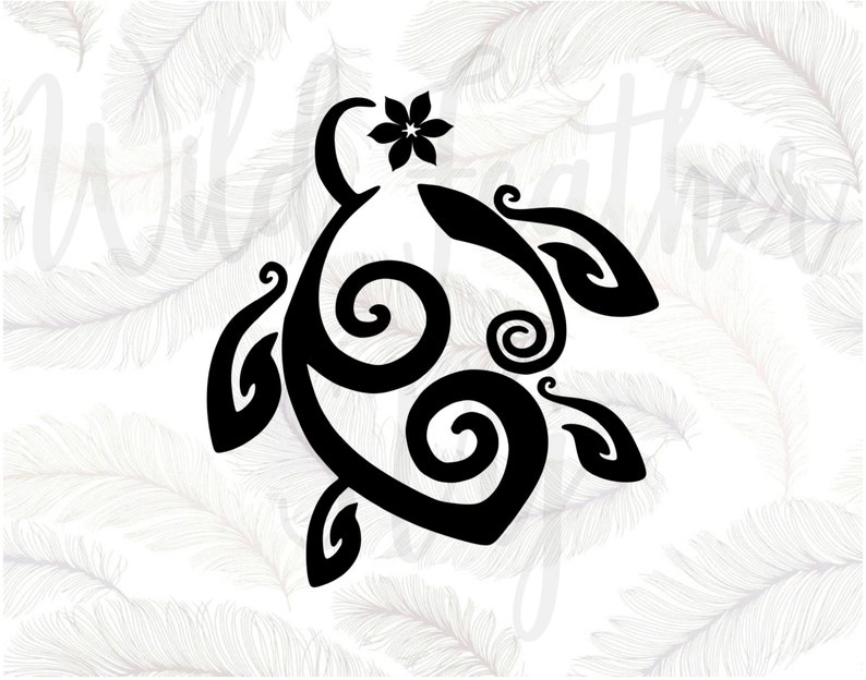 Download SVG Turtle Tribal Turtle Hibiscus Flower SVG Cut File Svg | Etsy