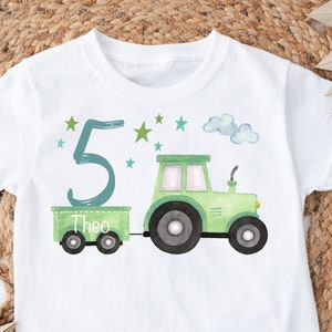 Iron-on picture or T-shirt tractor green birthday iron-on picture with desired name and age personalized farm