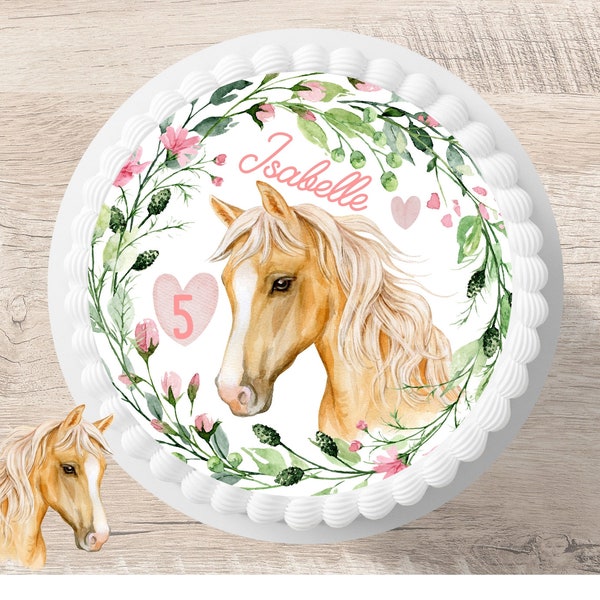 Tortenaufleger Geburtstag Pferd Fondant personalisiert Name Zahl Zuckerbild Junge Mädchen Pony Pferdemädchen Geburtstagskuchen