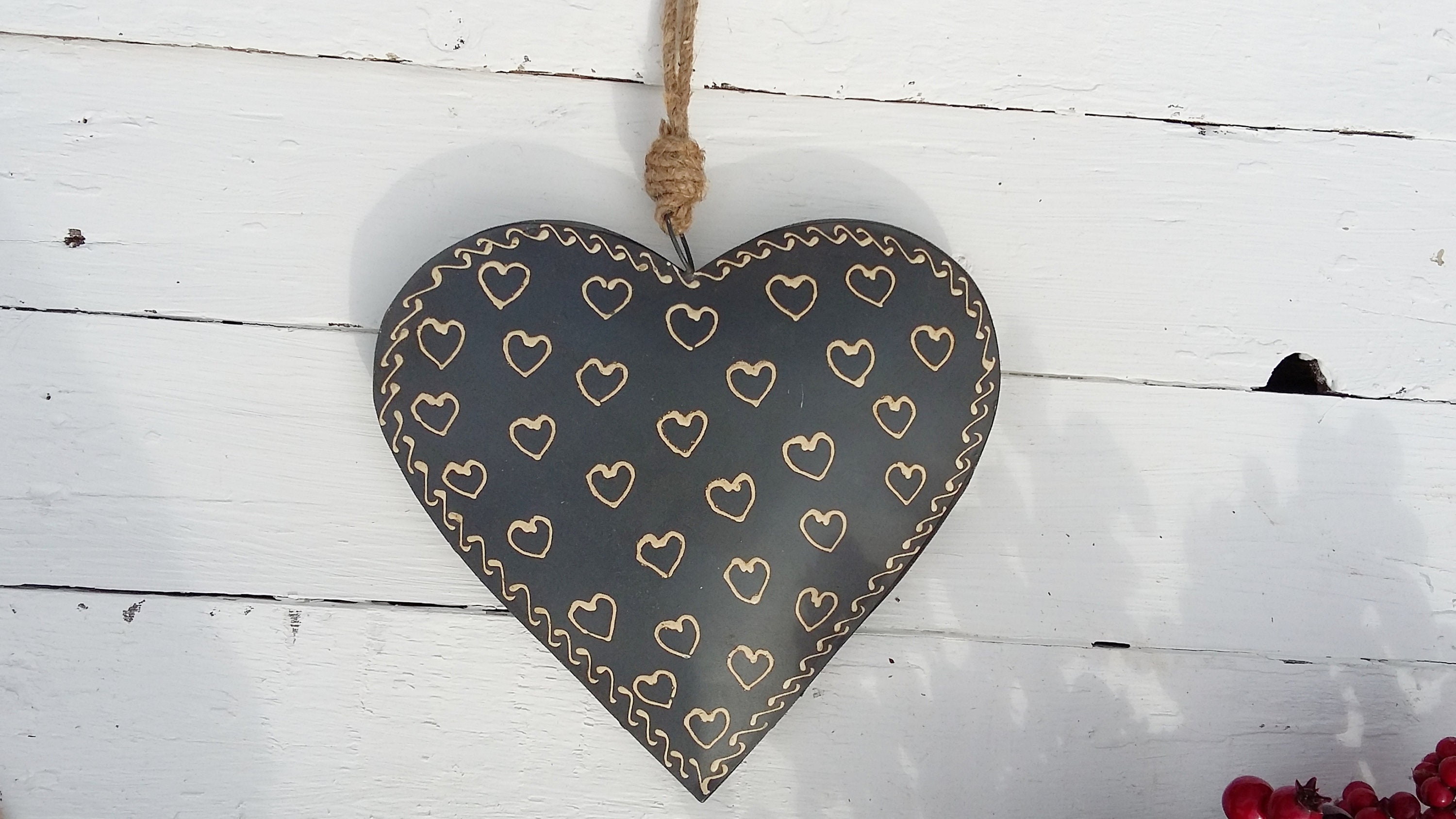 Coeur Bleu en Métal