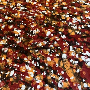 Authentischer afrikanischer Druckstoff, Ankara-Stoff, afrikanischer Wachsdruck, braungelbes Batik. Größe: 47 x 128 Zoll / 3,5 Meter