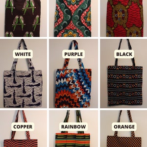 Tote bag, shopping bag, tote in Wax African print.