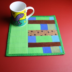 Mug Rug Tassenteppich grünblaubraun Bild 1