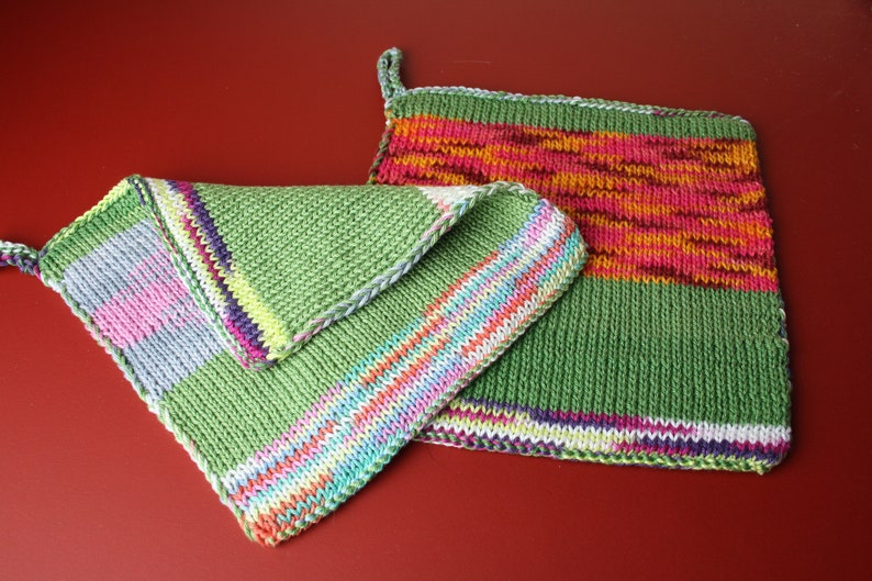 Pot holders in double-face technique