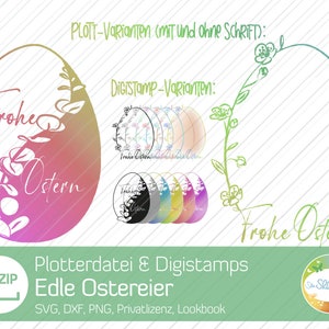 Huevos de Pascua SVG nobles, sellos digitales para adultos, motivo de Pascua para tarjetas, decoración de Pascua, trazado de papel, trazado de papel, diseño de senSEASONal
