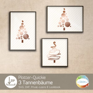 Fast plotter file fir trees, Christmas tree in 3 variants, easy to plot, suitable for beginners, design by senSEASONal