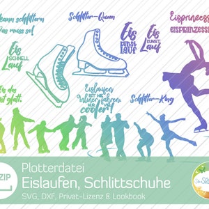 Plotter file ice skating, SVG ice skates, invitation ice skating, birthday party ice skater, figure skating, speed skating