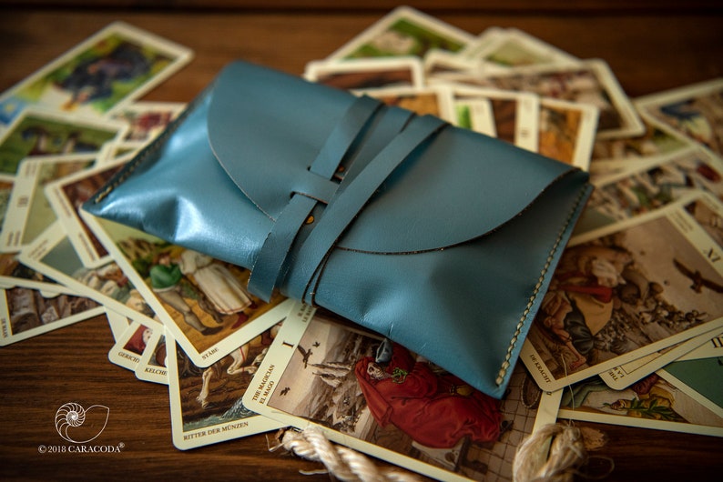 Tarot bag aged distressed leather divination tools vintage deck Leather pouch Christmas gift card holder leather case antique tarot