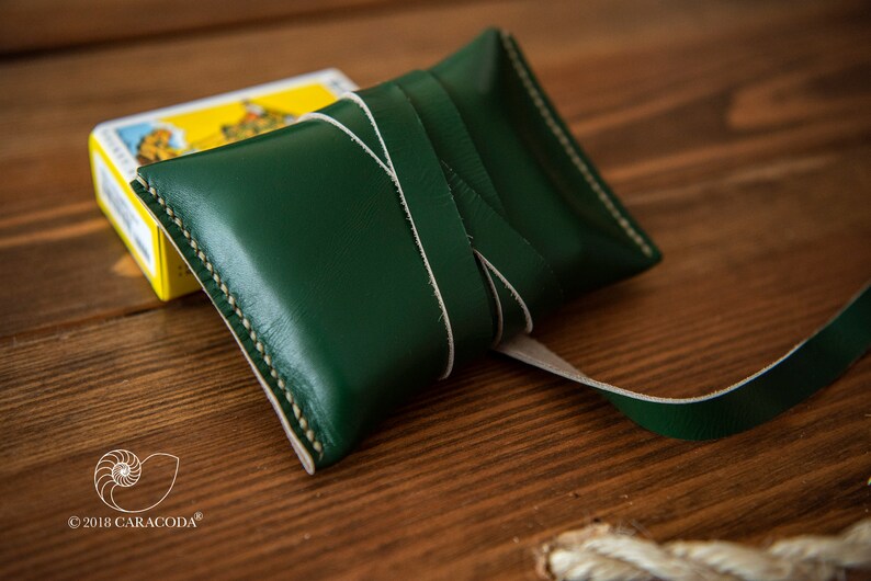 Small Leather Pouch for Playing Cards Lenormand Poker Etsy