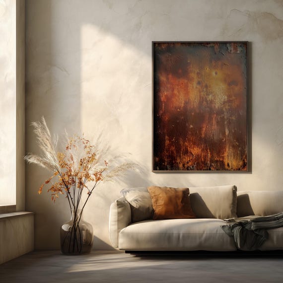 Rustic Beauty Abstract Art Rusty ModernLiving Room Wall Art Rust Home Decor