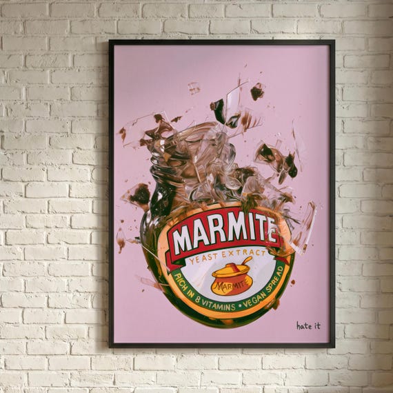 Marmite Jar Love It or Hate It Funny Kitchen Wall Art Quirky Kitchen Food Home Decor
