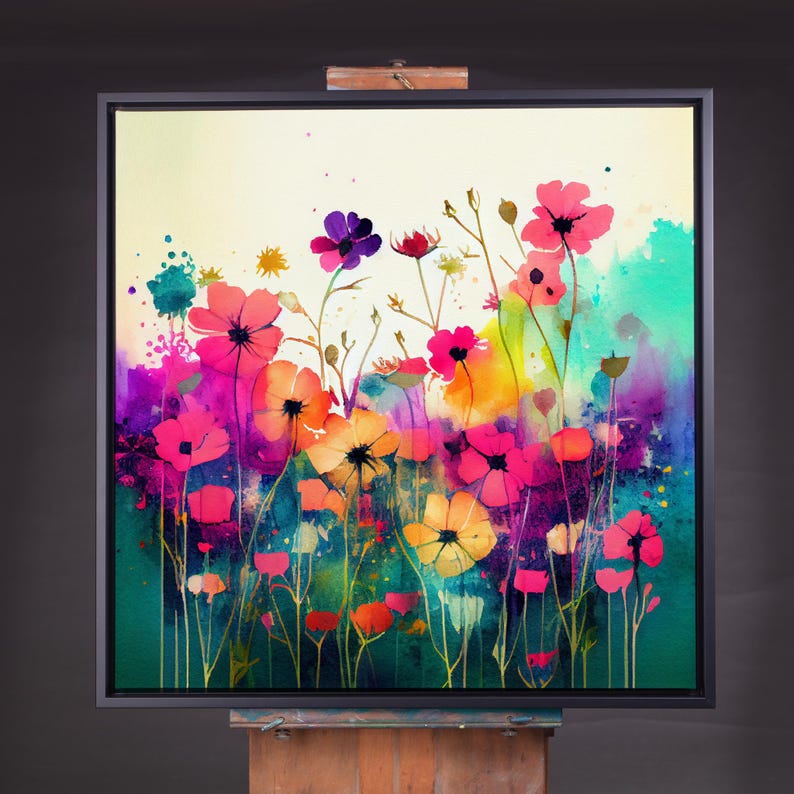 Abstract Wildflower Meadow Painting – Floral Wall Art - Etsy