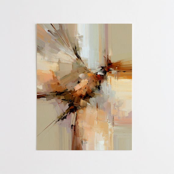 Flushed Pheasant Abstract | Modern Warm Tones Living Room Wall Art