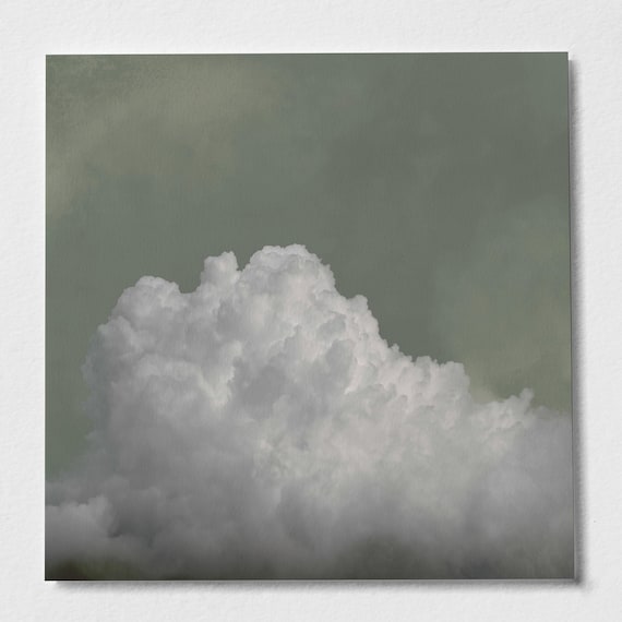 Cloud Landscape Minimalist Grey Tones Living Room Wall Art | Calming Home Decor