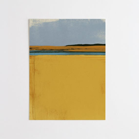 Abstract Landscape Rothko Inspired Warm Tones Living Room Art Painting | Modern Home Decor