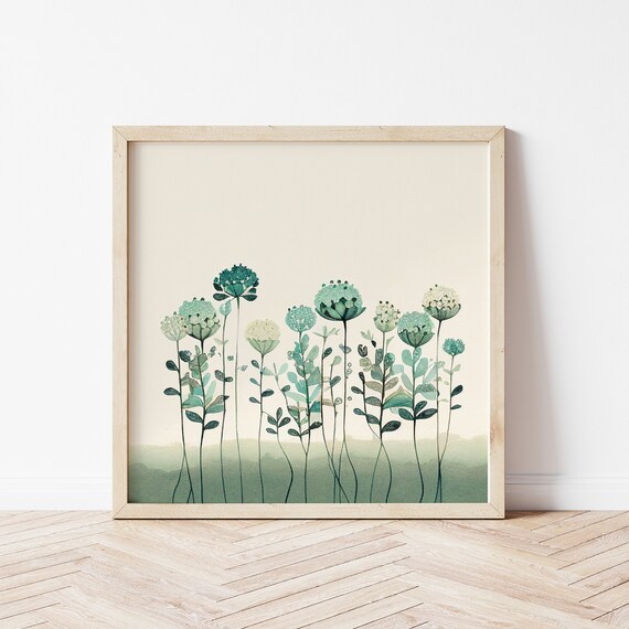 Wild Flower Watercolour Painting Abstract Flower Print Colourful Botanical Art Prints - Wildflower Canvas Print Framed Flower Print