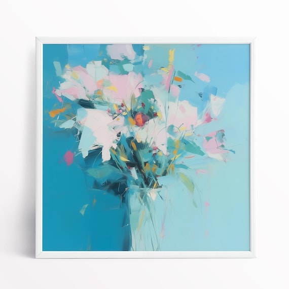 Abstract Lilly Painting - Colorful Floral Art, Framed Print Available