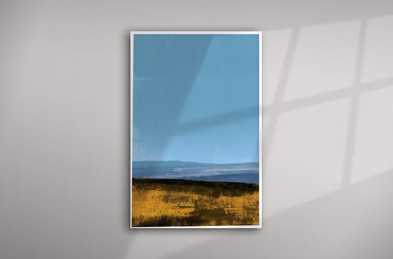 Abstract Landscape Blue Tones Living Room Art Rothko Inspired | Modern Painting Print Decor