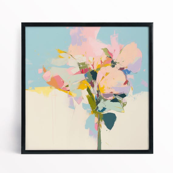 Peonies Flower Print, Contemporary Flower Art, Abstract Bunch of Flowers, Colourful Vibrant Art Prints, Abstract impressionist flowers