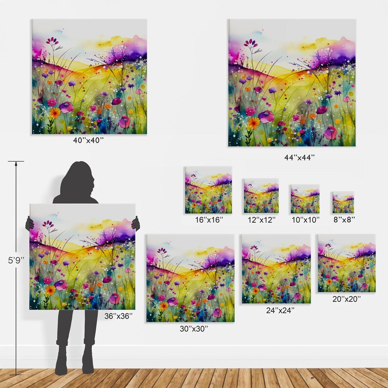 Abstract Wildflower Meadow Art Print – Colorful Botanical Wall Decor - Etsy