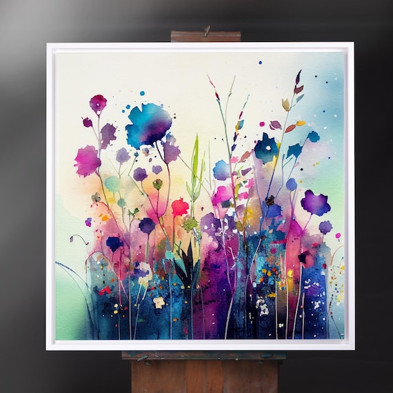 Flower Painting Framed Flower Prints and Canvas Prints of a Wildflower Meadow