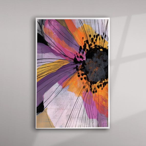 Organic Flower Abstract Living Room Art Botanical Floral Modern Home Decor