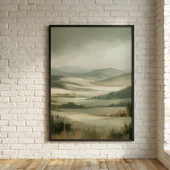 Lake District Landscapes Green Hues Living Room Wall Art | Watercolour Nature Decor
