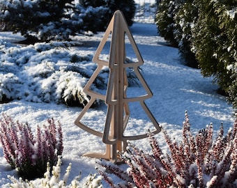 Albero di Natale in legno moderno Albero di Natale scandinavo Fai da te Decorazione invernale Decorazione alternativa Compensato Albero di Natale Cat Decoro sicuro