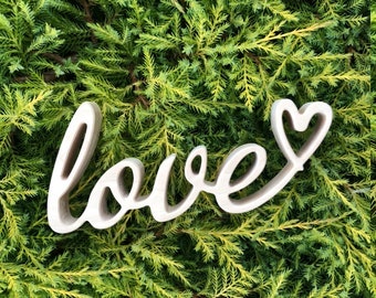 Wood Love Word Free Standing Wood Name Love Wood Sign Script Letters Decor Rustic Wedding Decor 5th Wedding Anniversary Gift Photo Prop