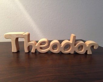 10 cm de madera palabra libre de pie nombre de madera script letters vivero decoración niños decoración navidad regalo bebé nombre letras