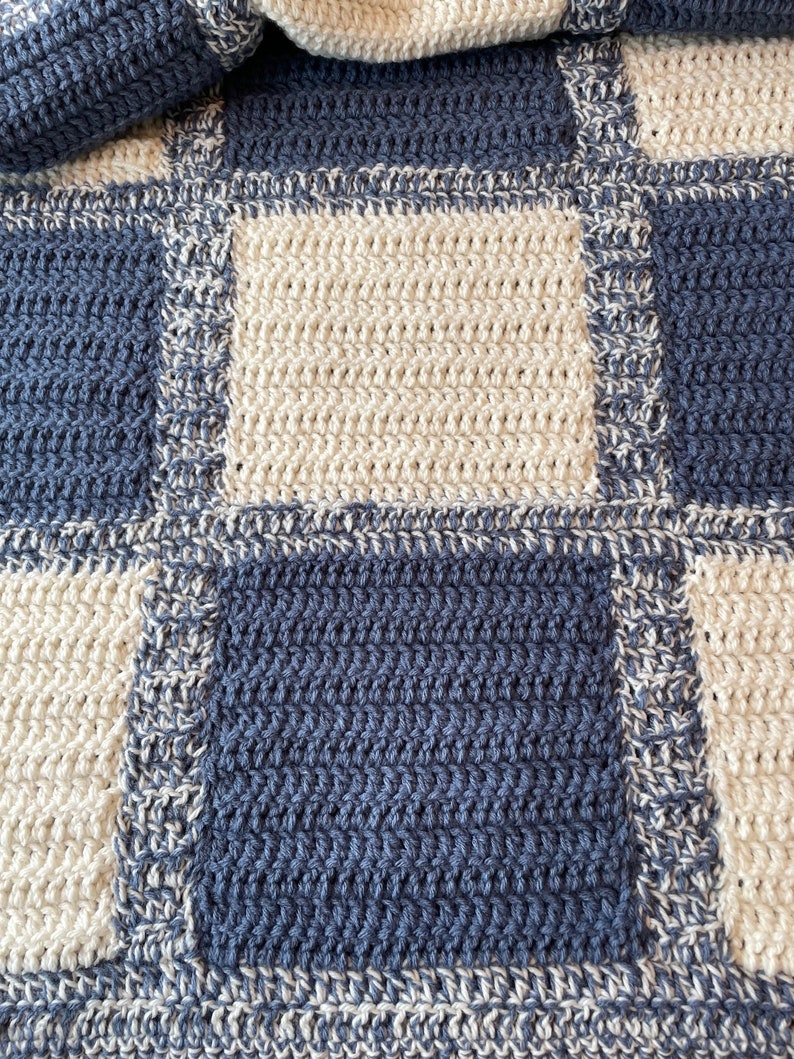 Two Tone Color Block Afghan Pattern - Etsy