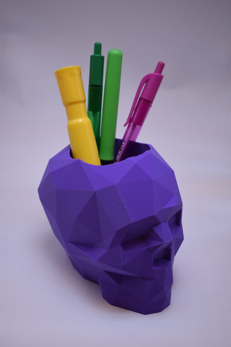 Low Poly Skull Pen Pot Pen Cup Pencil Cup Teachers Gifts