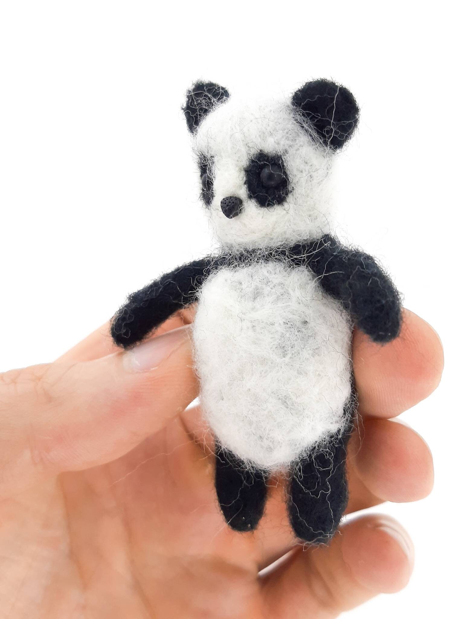 Needle felted Panda Needle felted decoration Felted fiber Etsy