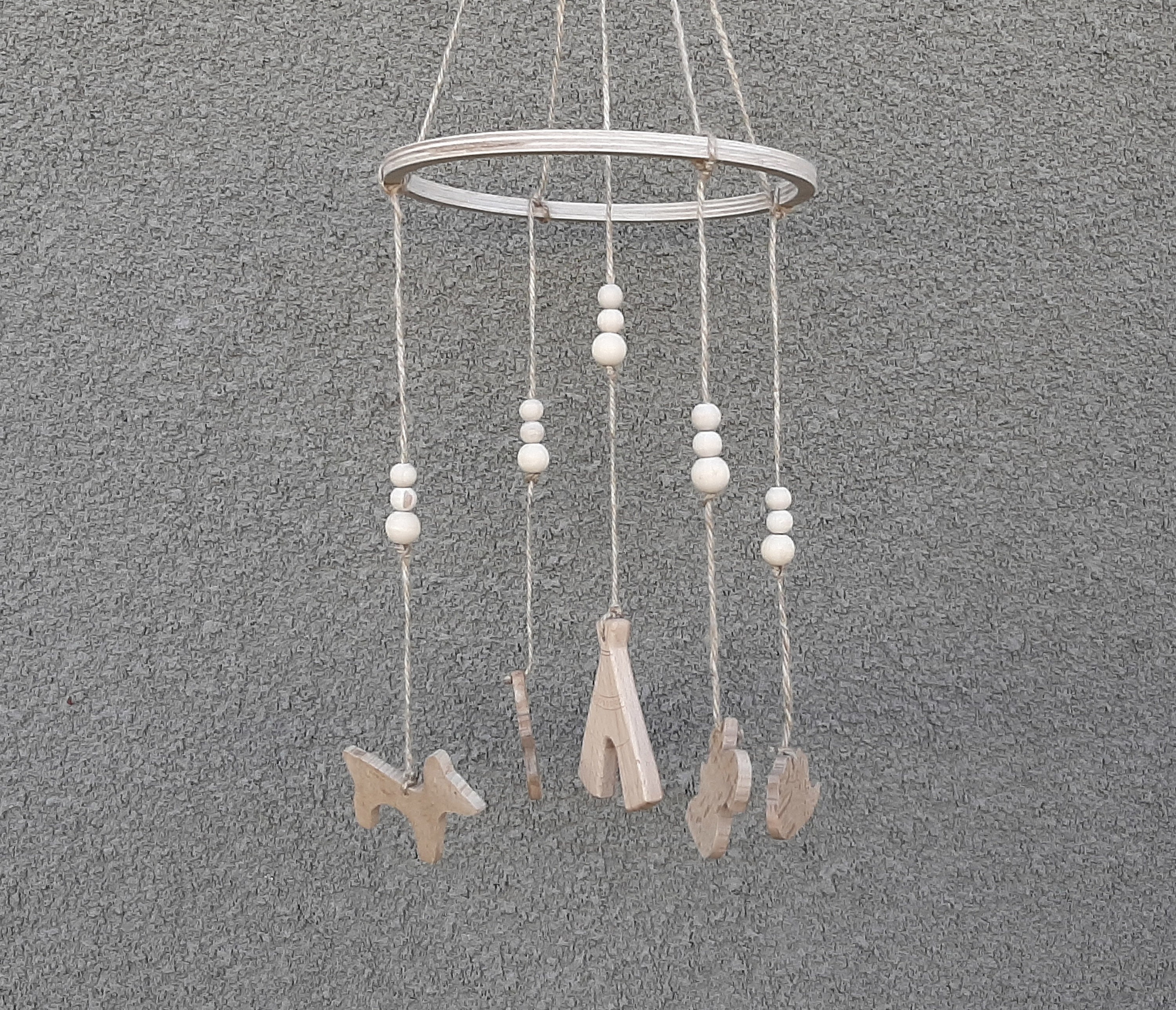 Rustic Baby Mobile Wooden Ccrib Mobile Primitive Nursery Etsy