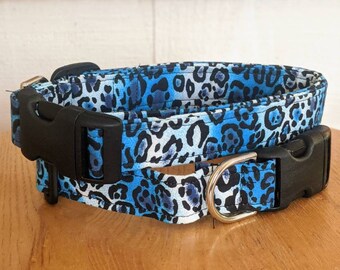 Collier de chien léopard bleu